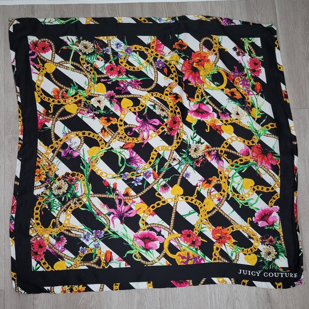 Juicy Couture silk square scarf